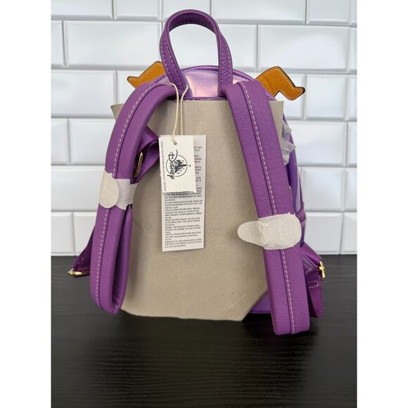 Disney parks Epcot purple holographic Figment Loungefly cosplay backpack NWT main image 4